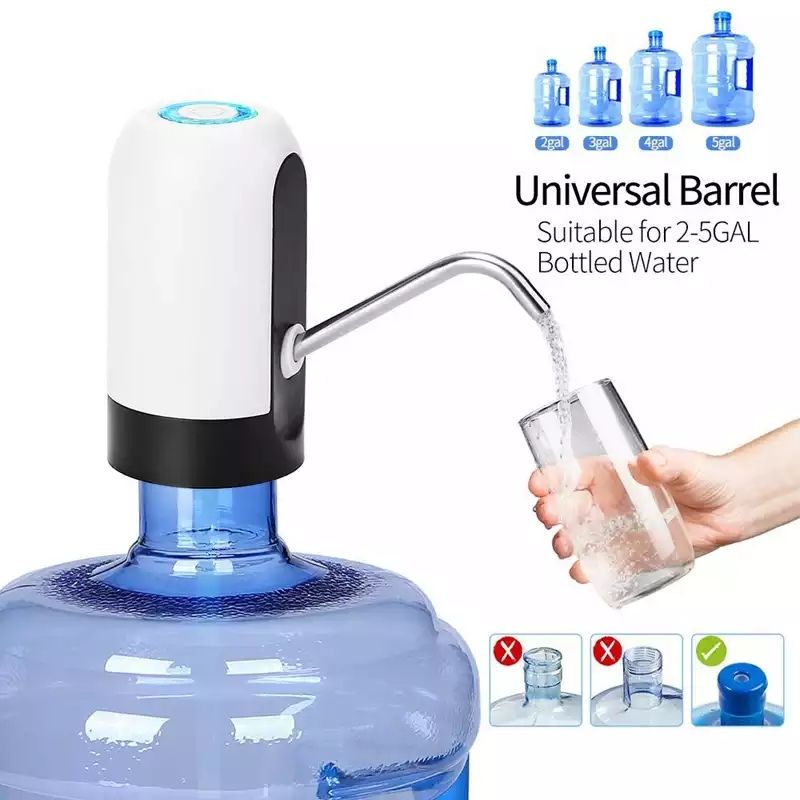 BEST QUALITY!!Automatic Drinking Water Dispensers USB Charged. The shell is made of high quality ABS plastic, lightweight but solid. Simply fasten the electric pump water dispenser on the bottle mouth