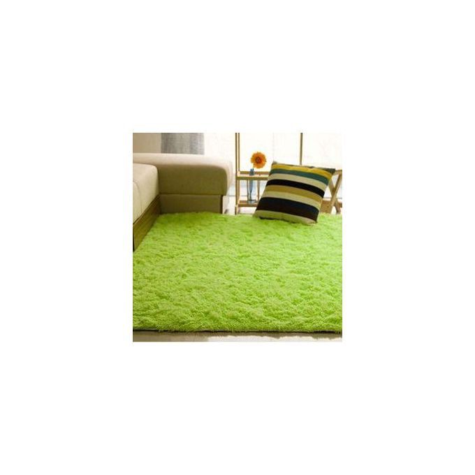 QUALITY & AFFORDABLE !! Soft Fluffy Carpets Area Non-slip Rugs Floor Mat - Green.This woolen shag rug in cotton Fluffy material and a thick surface is the ideal carpet for your home