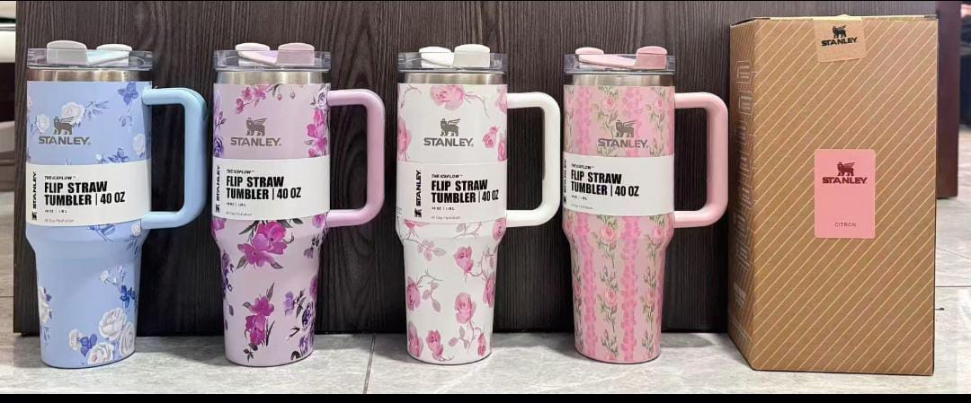 Hurry and grab yours! Cute Floral Stanley Cup. 
Enjoy your drinks hot or cold for hours with this high-quality Gift Pack Stanley Tumbler Set! Designed with a durable double wall insulation