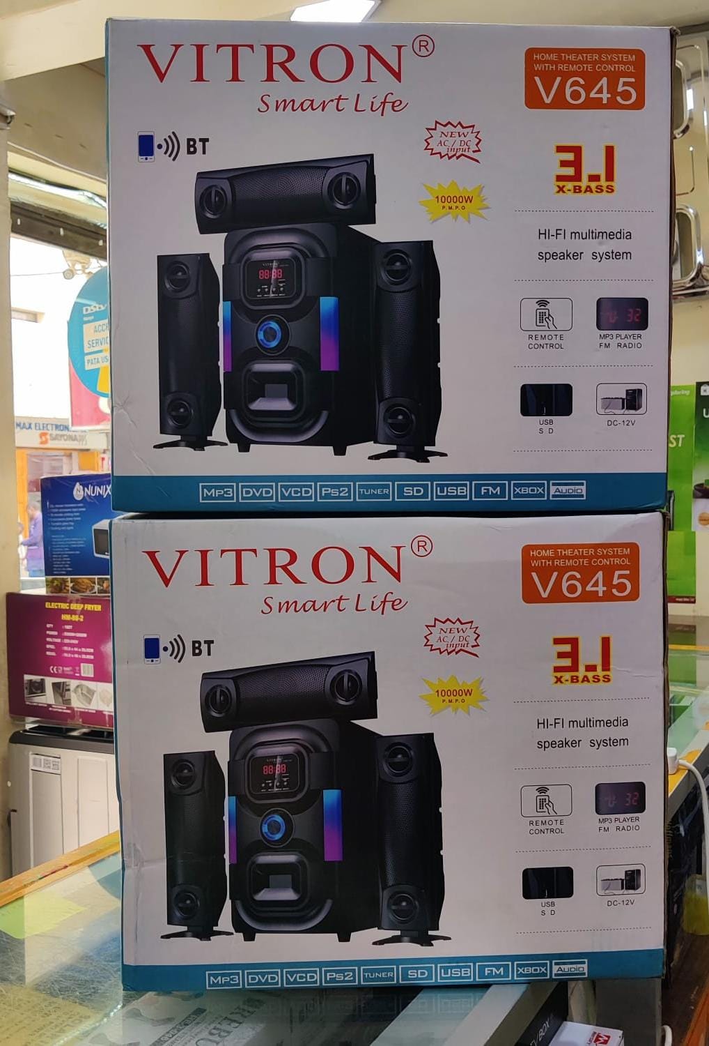 BEST QUALITY ORIGINAL ! Vitron V645 3.1CH X-Bass Home Theatre System with Remote Control BT Sub woofer System.pecially designed for the music lovers, this Speaker system was made to impress