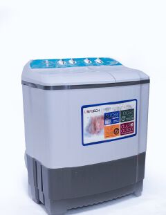 OFFER PRICE ! Unitech 7.5kgs twin tub washing machine ,with Longer Hose, 16lbs Mini Compact Laundry Washer Machine with Drain Pump, Blue Semi-automatic Washer Combo for Dorms, Apartments