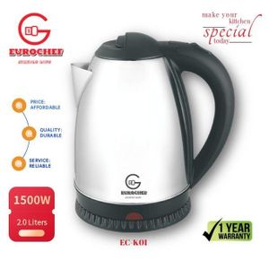 Eurochef 2.0L Stainless Steel Electric Kettle – 1500W Fast Boil ⚡☕