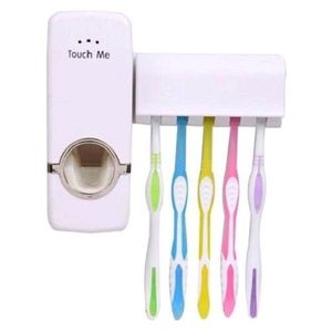 Automatic Toothpaste Dispenser & Toothbrush Holder – Hands-Free, Wall-Mounted