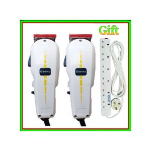 Geemy 2-Piece Professional Hair Shaving Machine (Kinyozi Set) + FREE 4-Way Extension Cable