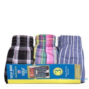 Men’s Classic Plaid Cotton Boxer Shorts – 3-Pack Soft, Breathable & Comfortable Underwear for Everyday Wear
