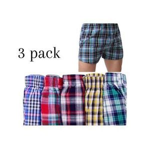 Men’s Classic Plaid Cotton Boxer Shorts – 3-Pack Soft, Breathable & Comfortable Underwear for Everyday Wear