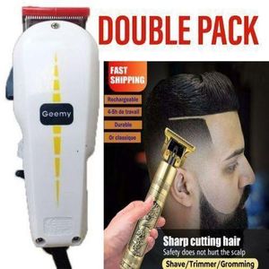 Geemy COMMERCIAL Kinyozi Shaving Machine + FREE T9 Dragon Rechargeable Gold Metal Clipper & 4-Way Power Extension – Built for Pros!