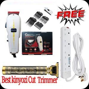 Geemy COMMERCIAL Kinyozi Shaving Machine + FREE T9 Dragon Rechargeable Gold Metal Clipper & 4-Way Power Extension – Built for Pros!