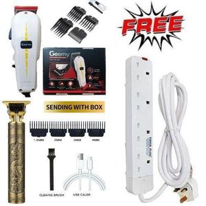 Geemy COMMERCIAL Kinyozi Shaving Machine + FREE T9 Dragon Rechargeable Gold Metal Clipper & 4-Way Power Extension – Built for Pros!