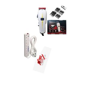 Geemy 2 PCS Professional Electric Hair Shaving Machine – Kinyozi Combo + FREE 4-Way Power Extension Cable!