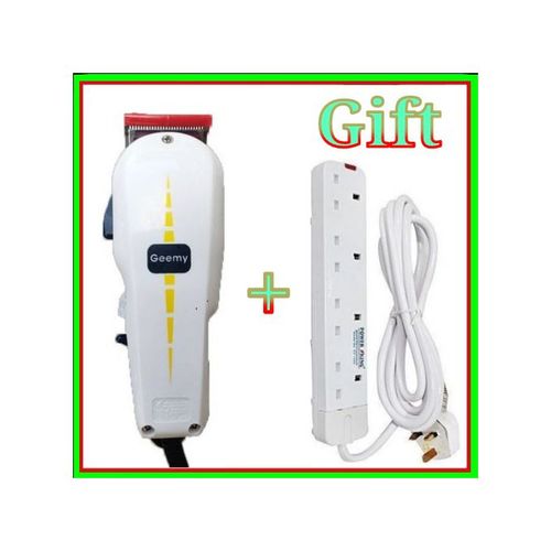 Geemy Professional Hair & Shaving Machine – Kinyozi Edition + FREE 4-Way Power Extension!