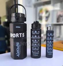 3-in-1 Motivational Water Bottle – Leak-Proof, Convenient 2L, 900ML, 300ML for Hydration on-the-Go