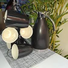 Classic 6PCS Mug/Cups Set + FREE Thermo Flask – Perfect for Tea, Coffee & Everyday Elegance
