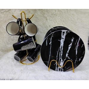 12PCS Ceramic Plate and Mug Set – Tree-Inspired Mugs & Plates to Elevate Your Dining Experience with Nature’s Elegance