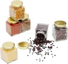 5 pcs, 250ml Square-Shaped Mason Glass Jars with Airtight Lids – Stylish Storage for Spices, Snacks, Smoothies & More | Vintage Look, Modern Utility