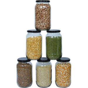 5 pcs,  1000ml  Milly Premium Glass Jar – Airtight Storage for Spices, Snacks, Tea & More | Elegant, Durable & Kitchen-Ready!
