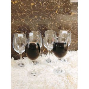 6 PCS Wine Glass Set – Elegant Clear Stemmed Glasses for Red & White Wine | Durable, Crystal-Clear, Dishwasher Safe | Perfect for Dinner, Parties, Gifting –etc.