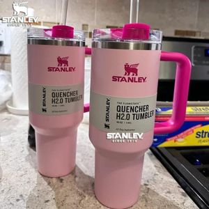 900ml Stainless Steel stanley  Vacuum Double Wall Thermal Cup with Handle, Lid & Straw – Iced Coffee Mug – Leakproof, Insulated, Reusable Travel Tumbler for Hot & Cold Drinks –