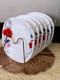 Set of 6pcs Elegant Round Ceramic Dinner Serving Plates – Premium 10.5” White Porcelain Plates – Durable, Stylish Tableware for Home, Restaurant & Hotel – Microwave & Dishwasher Safe