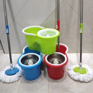 Rotating Spin Mop and Bucket Set – 360° Swivel Head Microfiber Mop with Super Absorbent Cleaning Pads, Built-in Wringer, Easy Floor Cleaning Tool for Home, Office & Commercial Use