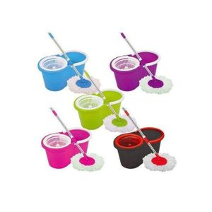 Rotating Spin Mop and Bucket Set – 360° Swivel Head Microfiber Mop with Super Absorbent Cleaning Pads, Built-in Wringer, Easy Floor Cleaning Tool for Home, Office & Commercial Use