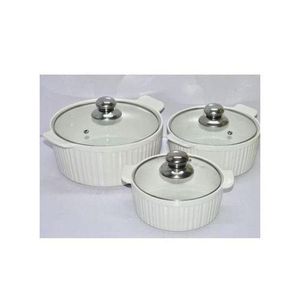 3 PCS Classy Ceramic Serving Bowls/Casseroles | Elegant Dining Set for Stylish Meals