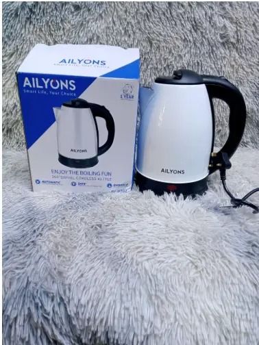 AILYONS 1.8 L Electric Kettle Water Heater & Boiler Jug- coil less, Fast Boiling Stainless Steel Auto Shut-Off Kettle for Tea, Coffee, Hot Water with 360° Rotational Base