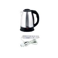 AILYONS 2.2L/2L/1.8L Electric Kettle + FREE 4-Way Extension Cable – Water Heater & Boiler Jug – Coil-less Stainless Steel Heating Jug Silver – Ailyons & Power King Combo Offer