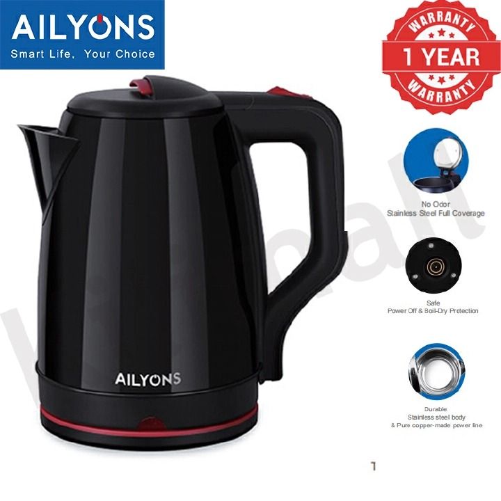 AILYONS/LYONS FK-0310 2.2L High Quality Cordless Stainless Steel Electric Kettle – Fast Boiling, Auto Power-Off & Boil-Dry Protection, Durable and Stylish for Home & Office 【HOT】