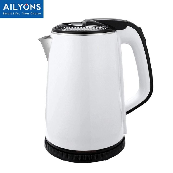 AILYONS/Lyons FK-0306 1.8L Stainless Steel Electric Kettle – Fast Boil, Auto Shut-Off, Boil-Dry Protection, Cordless 360° Base, Durable White Edition 【HOT】