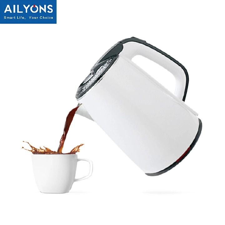 AILYONS/Lyons FK-0306 1.8L Stainless Steel Electric Kettle – Fast Boil, Auto Shut-Off, Boil-Dry Protection, Cordless 360° Base, Durable White Edition 【HOT】