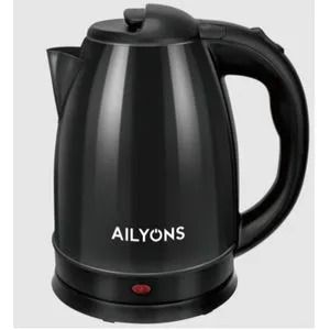 AILYONS FK-0301 1.8L Stainless Steel Electric Kettle – 1500W Energy Efficient, Auto Shut-Off, Boil-Dry Protection, Illuminating Light & Safety Lock Lid, Durable & Stylish Black Design