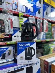 AILYONS FK-0301 1.8L Stainless Steel Electric Kettle – 1500W Energy Efficient, Auto Shut-Off, Boil-Dry Protection, Illuminating Light & Safety Lock Lid, Durable & Stylish Black Design