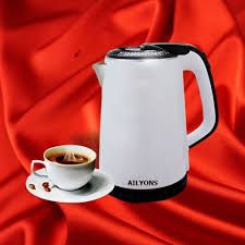 AILYONS 2.2L Automatic Electric Water Kettle – Black & White Insulated Stainless Steel – Fast Boil, Safe & Durable Household Kettle