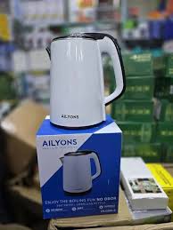 AILYONS 2.2L Automatic Electric Water Kettle – Black & White Insulated Stainless Steel – Fast Boil, Safe & Durable Household Kettle