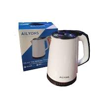 AILYONS 2.2L Automatic Electric Water Kettle – Black & White Insulated Stainless Steel – Fast Boil, Safe & Durable Household Kettle