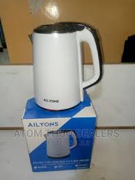 AILYONS 2.2L Automatic Electric Water Kettle – Black & White Insulated Stainless Steel – Fast Boil, Safe & Durable Household Kettle