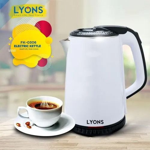AILYONS 2.2L Automatic Electric Water Kettle – Black & White Insulated Stainless Steel – Fast Boil, Safe & Durable Household Kettle