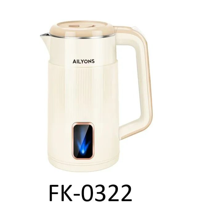 Ailyons New Arrival Classic 1.8L Stainless Steel Electric Kettle FK-0322 – Automatic Hot Water Boiler & Heater Jug with Auto Shutoff, Durable & Efficient Design
