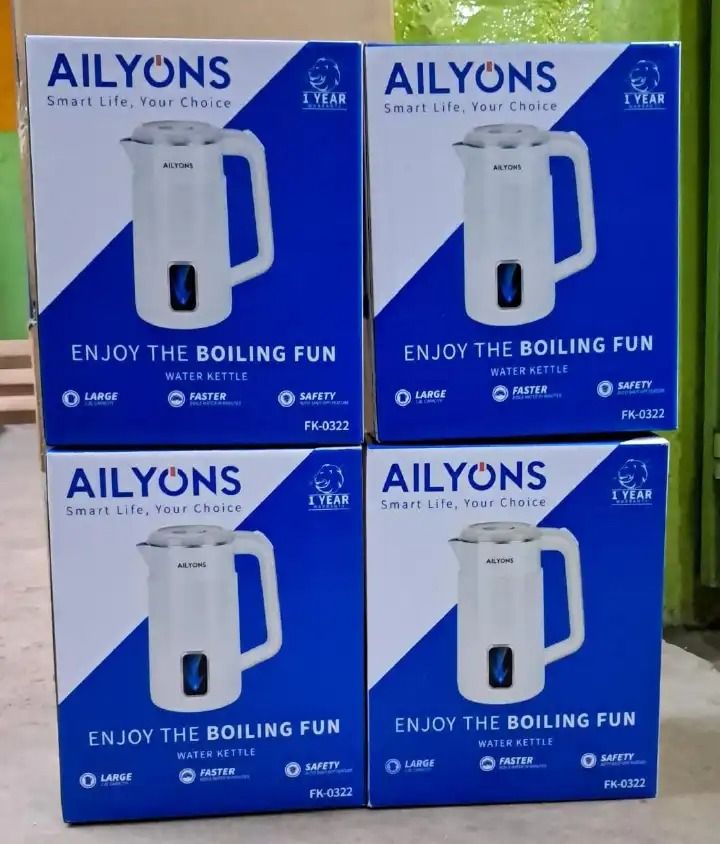 Ailyons New Arrival Classic 1.8L Stainless Steel Electric Kettle FK-0322 – Automatic Hot Water Boiler & Heater Jug with Auto Shutoff, Durable & Efficient Design