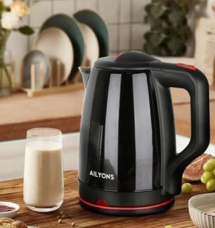 AILYONS Electric Tea Kettle – 2.2L Cordless Stainless Steel Water Boiler Jug with Fast Boiling 1500W, BPA-Free, Auto Shut-Off, Boil-Dry Protection, Energy Efficient, Modern Kitchen Appliance