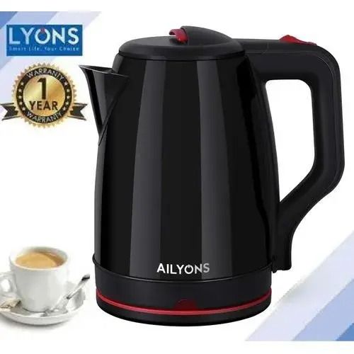 AILYONS 1.8L Electric Kettle Water Heater & Boiler Jug – Coil-less Stainless Steel Cordless Kettle with Rapid Boil, Auto Shut-Off, Boil-Dry Protection, Energy Efficient, Modern Kitchen Appliance