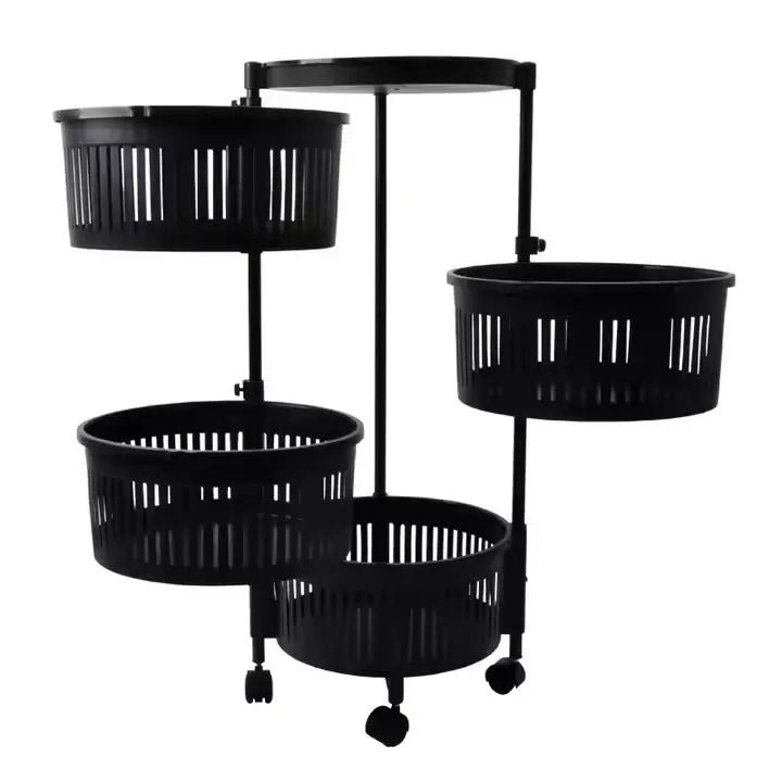 4-Layer Fruit Rack Organizer Kitchen Storage Shelf Stand for Home Countertop, Durable Space-Saving Vegetable and Fruit Holder, Easy Assembly and Multi-Purpose