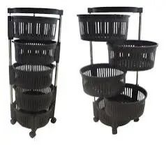 4-Layer Fruit Rack Organizer Kitchen Storage Shelf Stand for Home Countertop, Durable Space-Saving Vegetable and Fruit Holder, Easy Assembly and Multi-Purpose