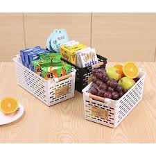 Multipurpose Pantry Storage Baskets Organizer – White Plastic Kitchen, Dining, Bathroom, Vanity Table Storage for Fruits, Vegetables, Household Items