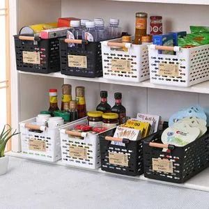 Multipurpose Pantry Storage Baskets Organizer – White Plastic Kitchen, Dining, Bathroom, Vanity Table Storage for Fruits, Vegetables, Household Items
