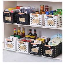 Multipurpose Pantry Storage Baskets Organizer – White Plastic Kitchen, Dining, Bathroom, Vanity Table Storage for Fruits, Vegetables, Household Items