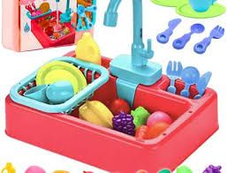 Kids Toy Kitchen Set with Functional Water, Complete Play Food, Utensils, and Storage Rack for Interactive Pretend Cooking Fun