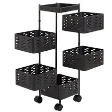 Metallic 5 Layer Fruits and Vegetable Rack – Sturdy Kitchen Storage Organizer for Fruits, Vegetables, and Pantry Essentials, Space-Saving Home Kitchen Shelf with Durable Multi-Tier Design
