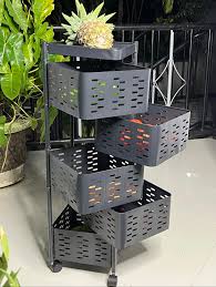 Metallic 5 Layer Fruits and Vegetable Rack – Sturdy Kitchen Storage Organizer for Fruits, Vegetables, and Pantry Essentials, Space-Saving Home Kitchen Shelf with Durable Multi-Tier Design